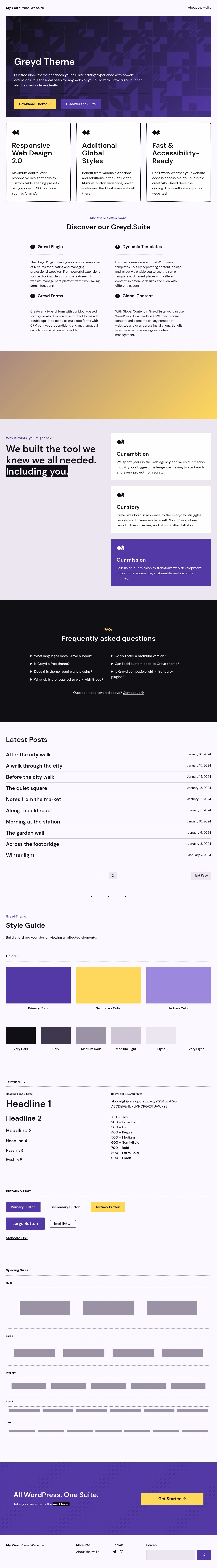 Greyd WP home page, WordPress original