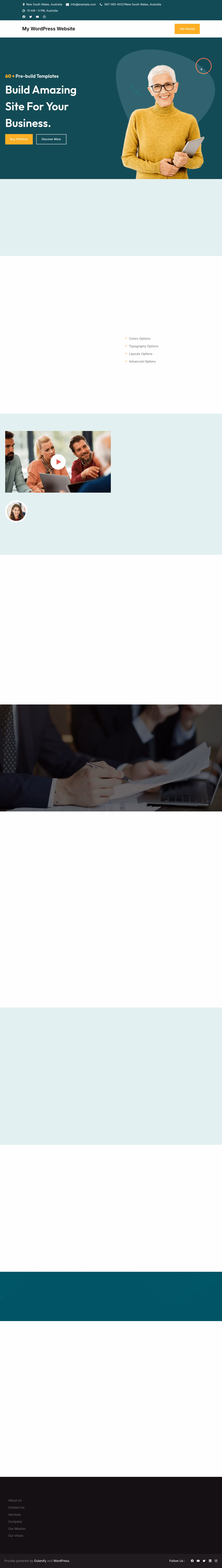 Gutenify Base home page, WordPress original