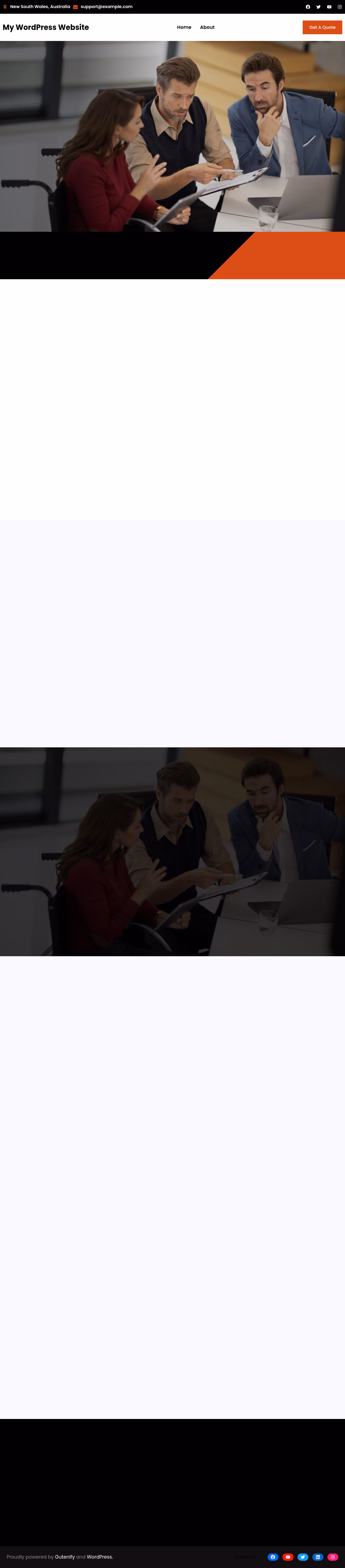 Gutenify Capital home page, WordPress original