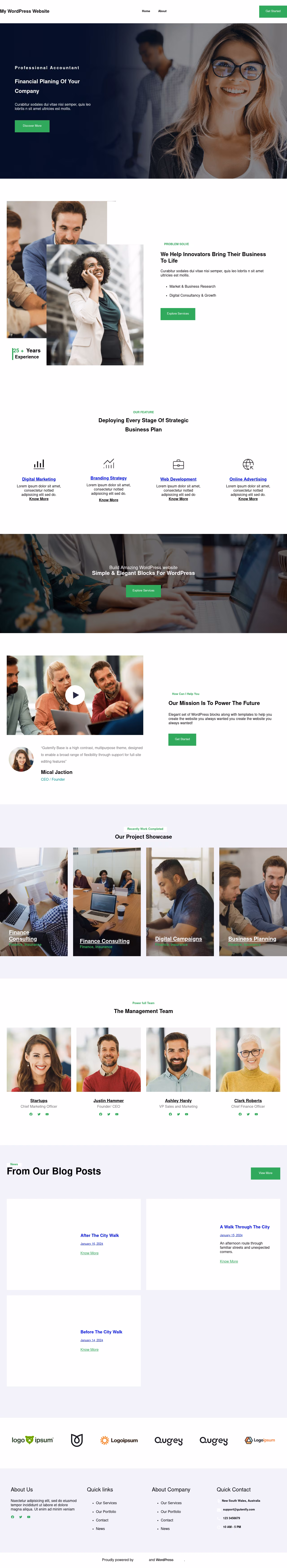 Gutenify Consulting home page, Drupal conversion by WordPal