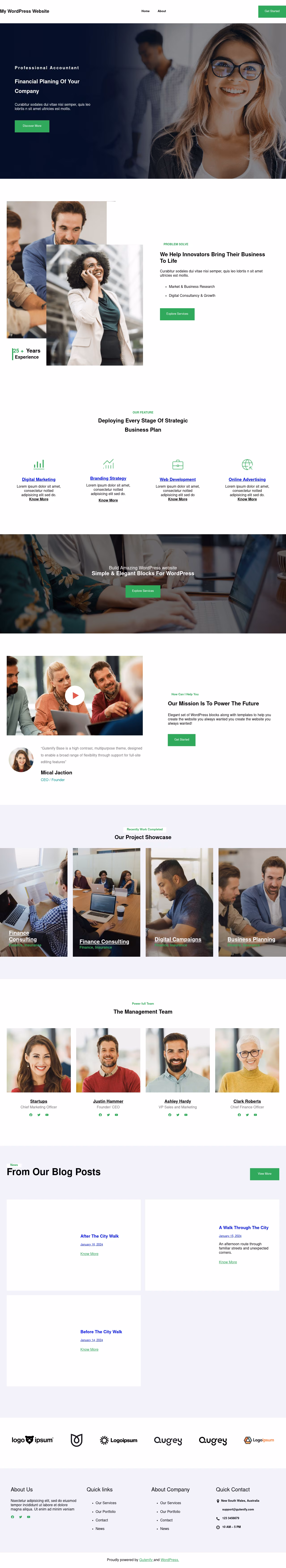 Gutenify Consulting home page, WordPress original