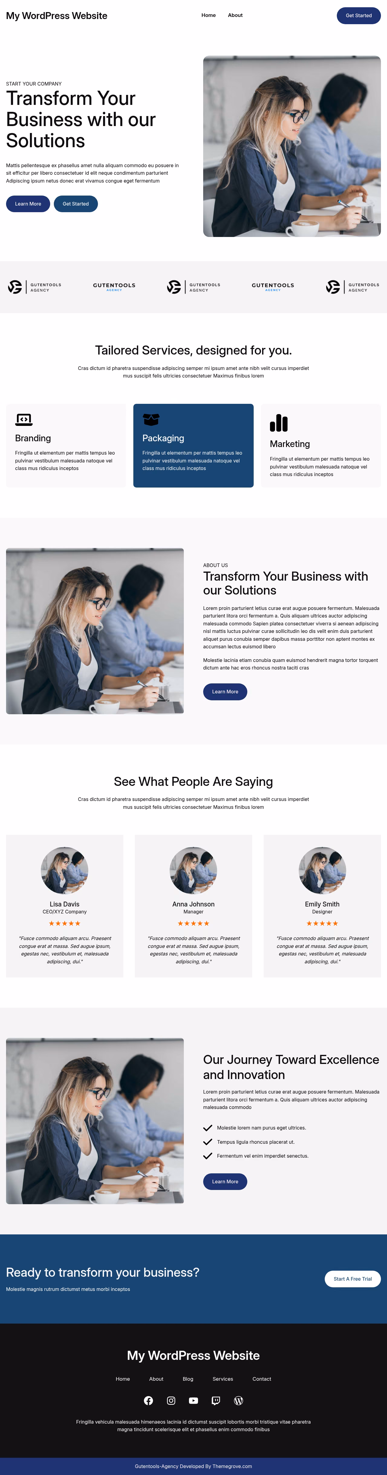 Gutentools Agency home page, Drupal conversion by WordPal
