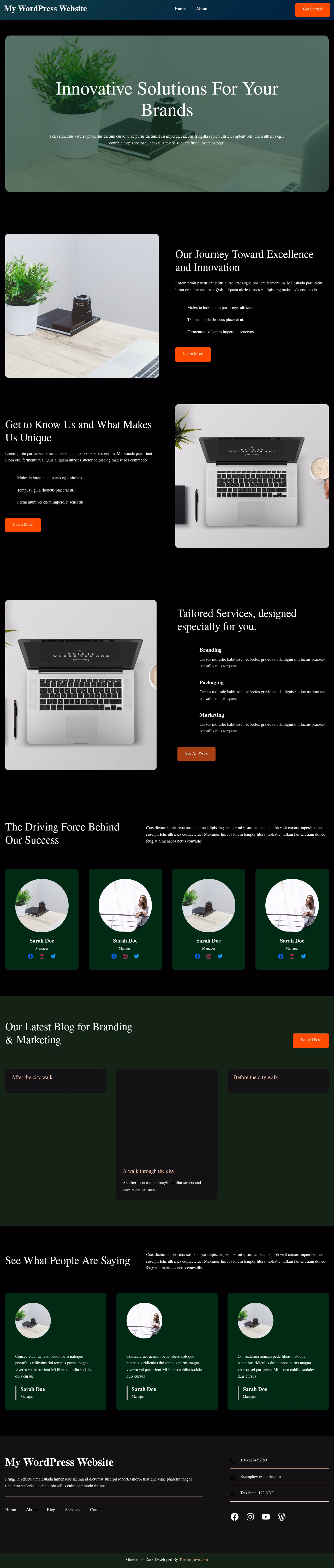 Gutentools Dark home page, Drupal conversion by WordPal