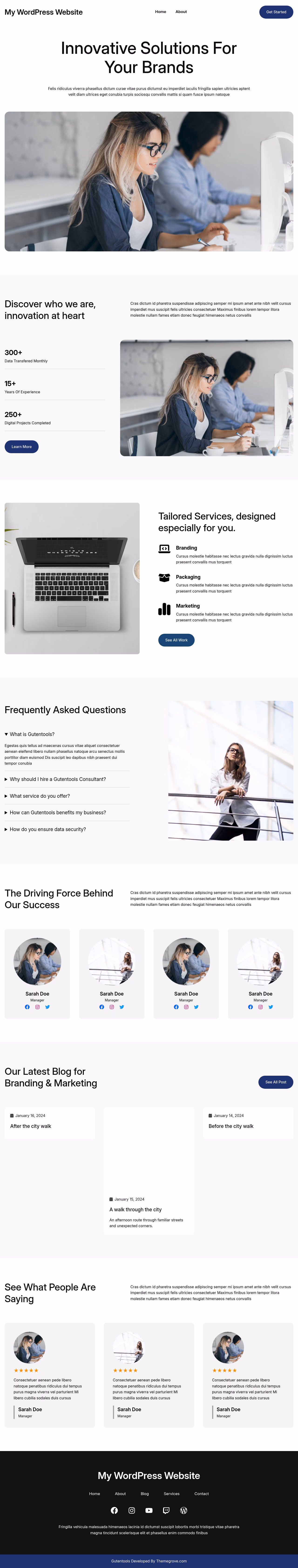 Gutentools home page, Drupal conversion by WordPal