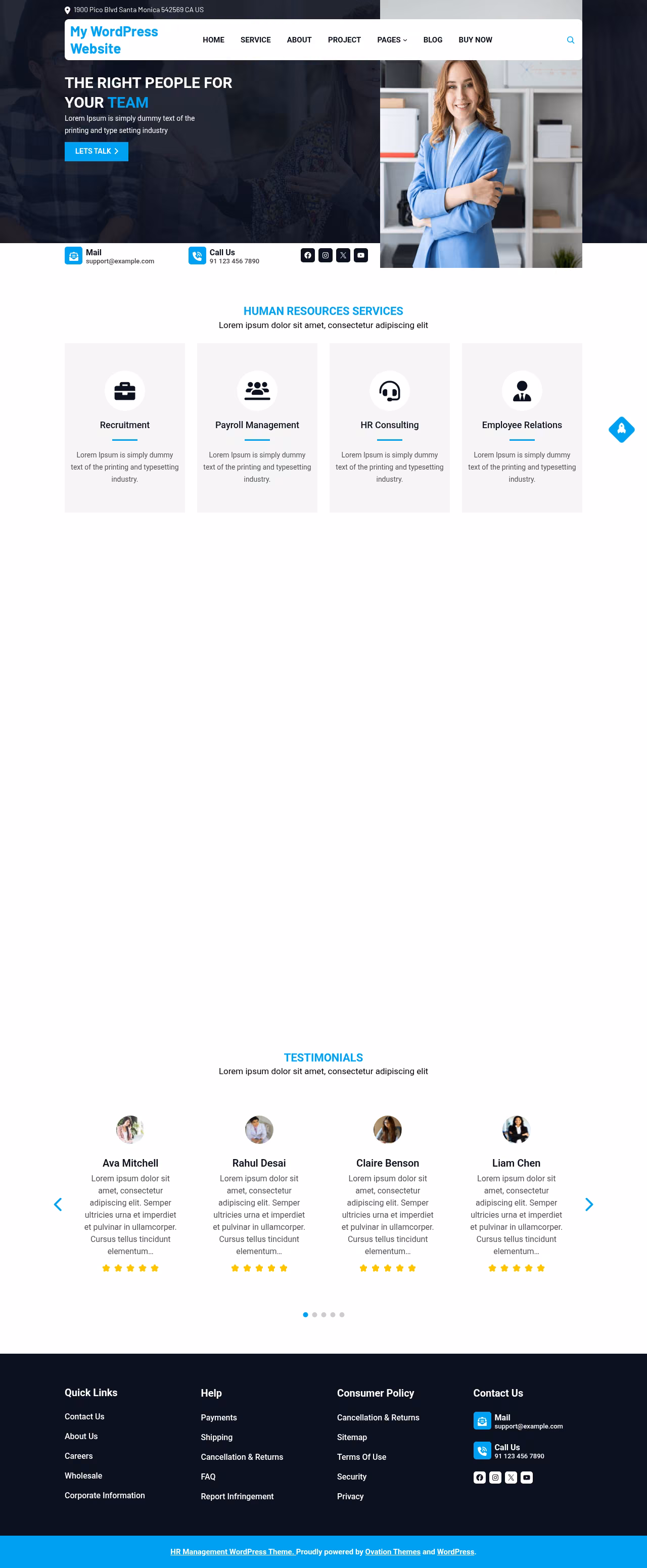 HR Management home page, WordPress original