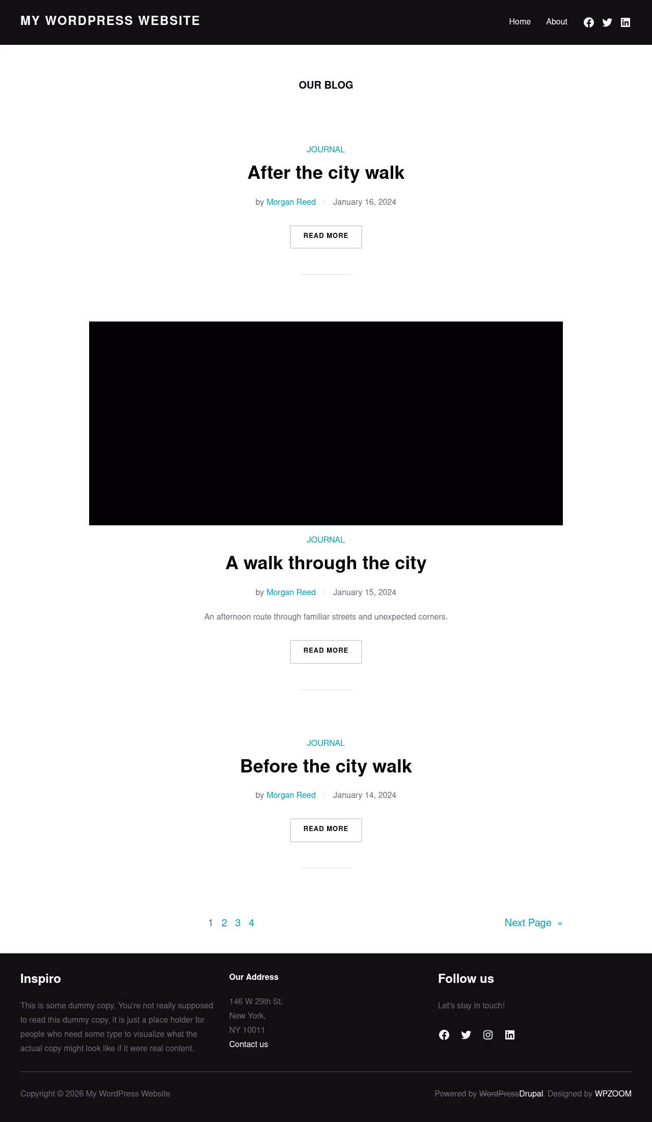 Inspiro Blocks home page, Drupal conversion by WordPal