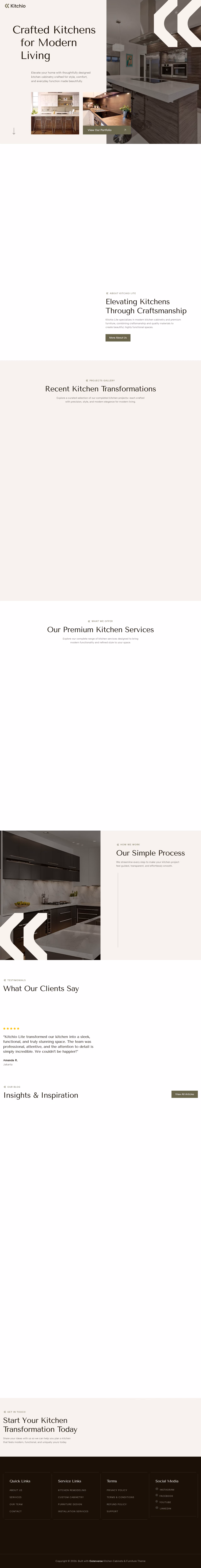 Kitchio Lite home page, WordPress original
