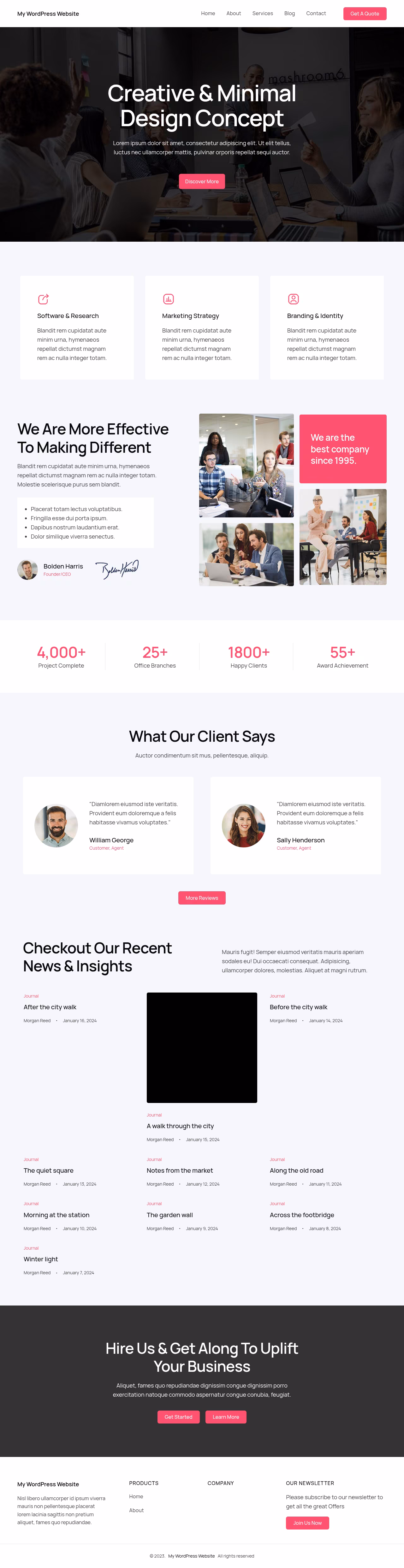 Kortez FSE home page, WordPress original
