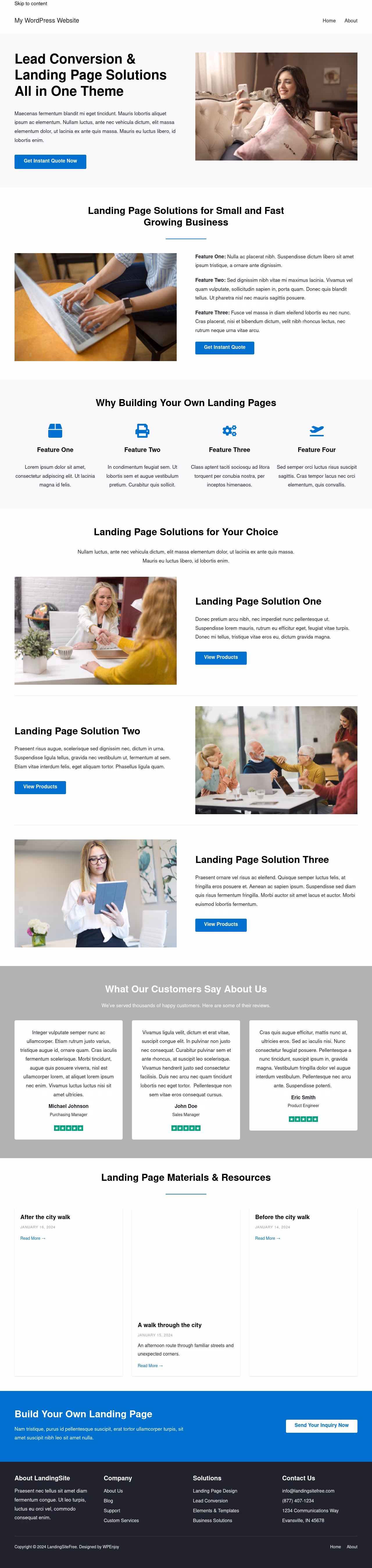 LandingSiteFree home page, Drupal conversion by WordPal