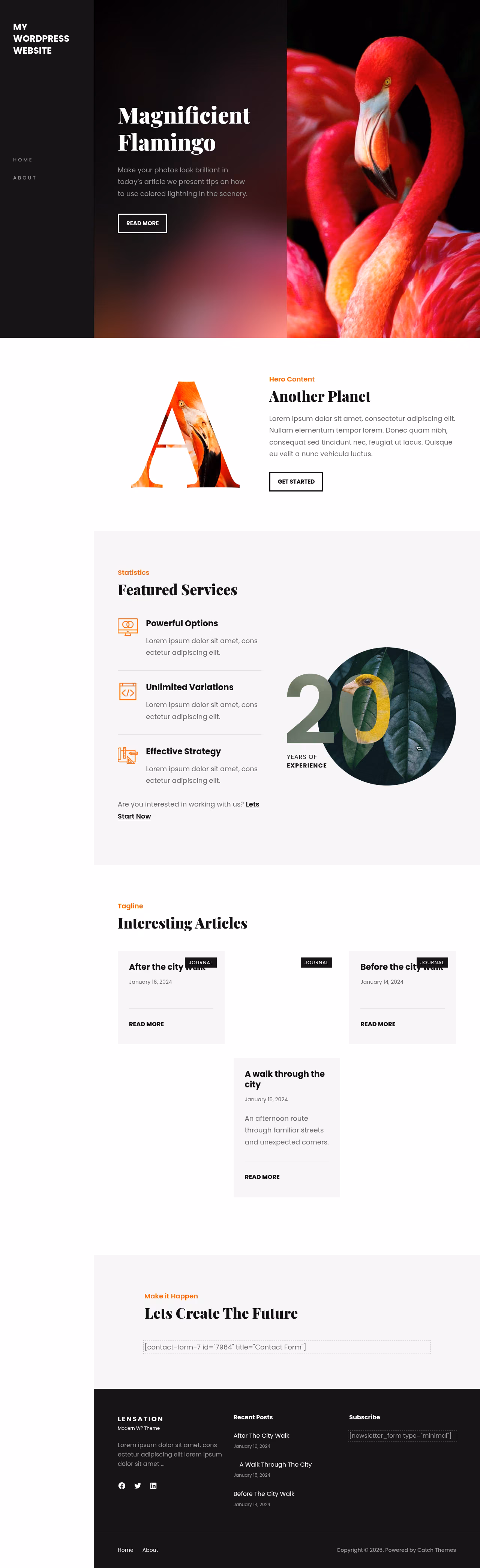 Lensation home page, Drupal conversion by WordPal
