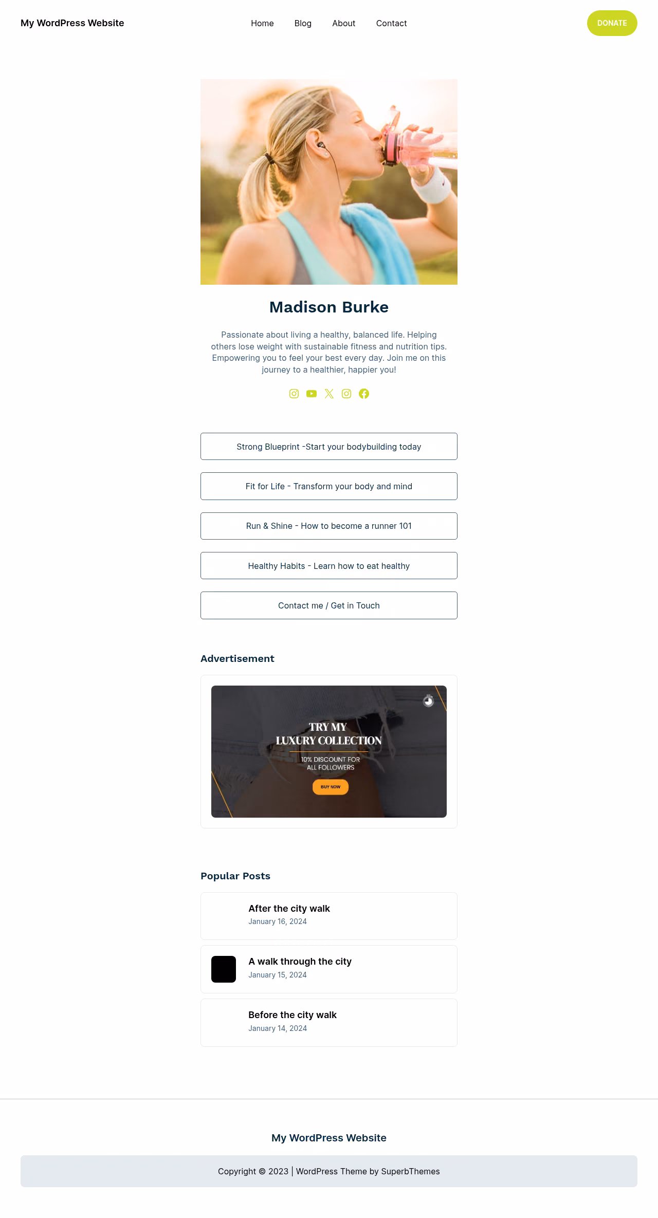 Link in Bio home page, Drupal conversion by WordPal