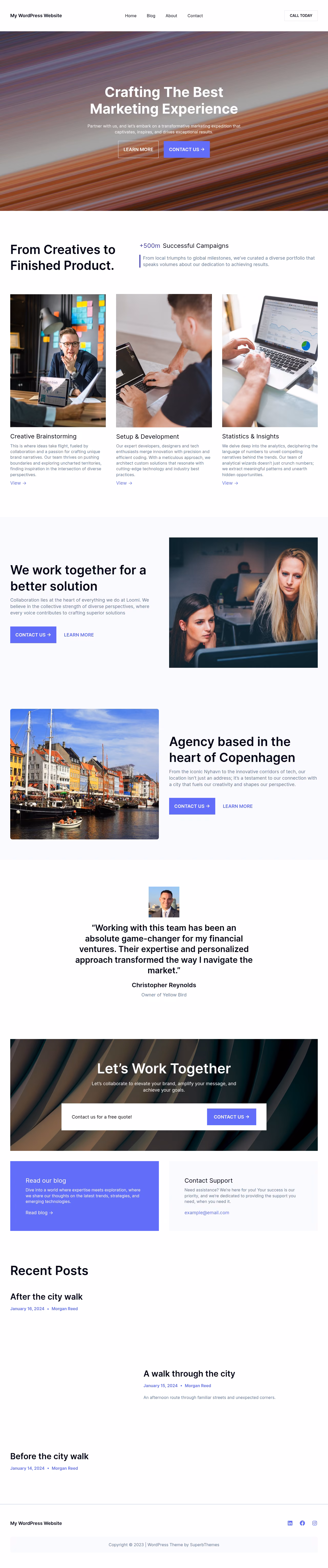 Loomi Agency home page, WordPress original