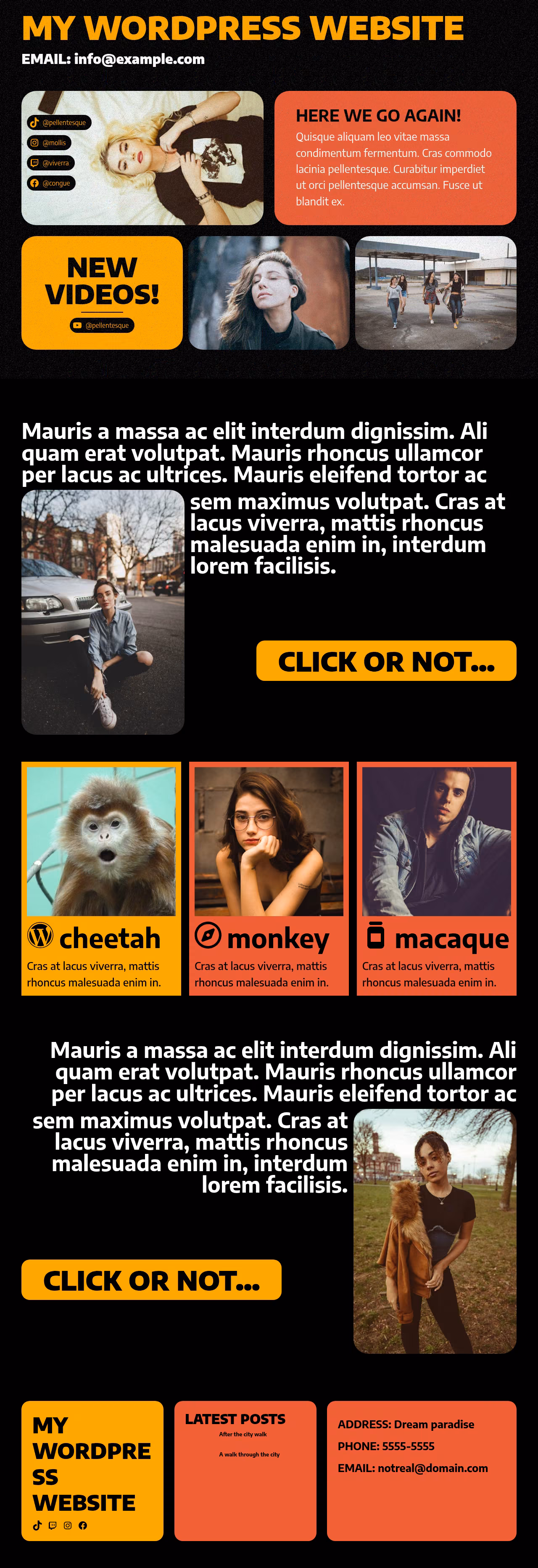 Macaque home page, WordPress original