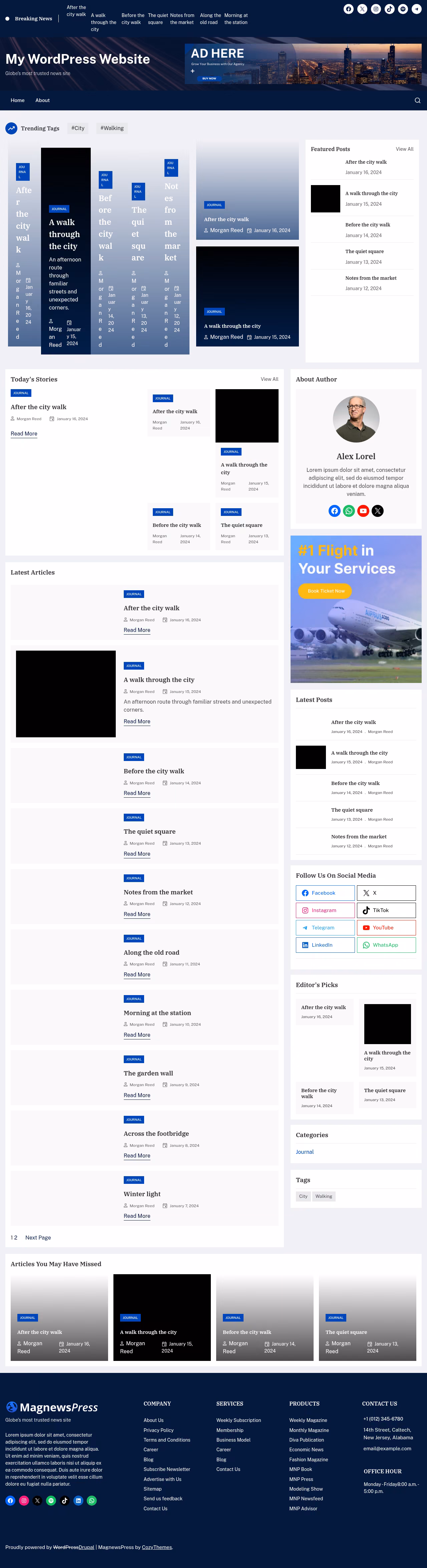 MagnewsPress home page, Drupal conversion by WordPal