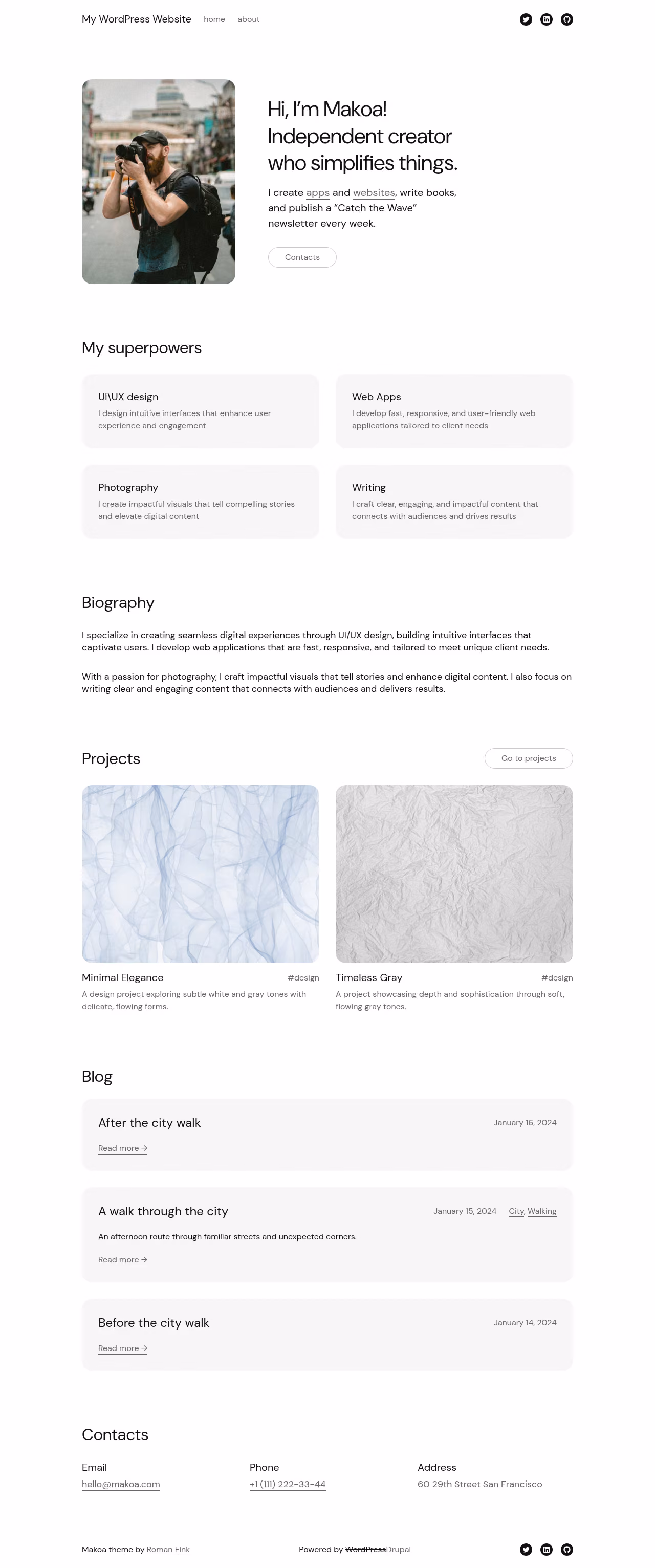 Makoa home page, Drupal conversion by WordPal