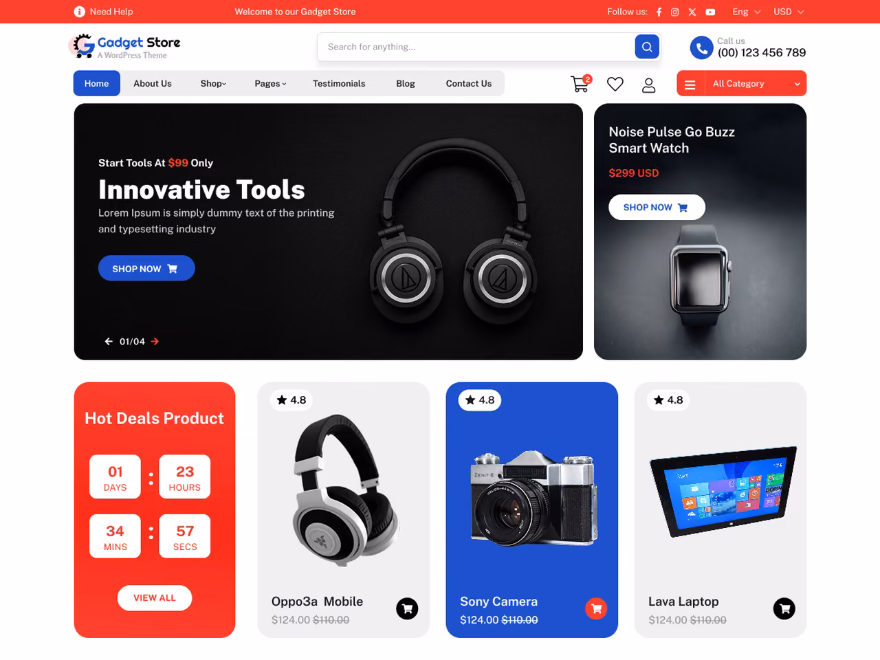 Marketplace Shop home page, WordPress original