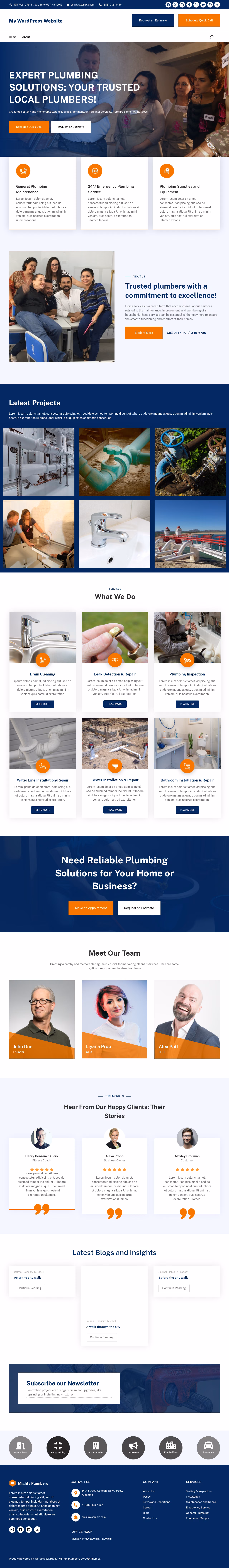 Mighty Plumbers home page, Drupal conversion by WordPal