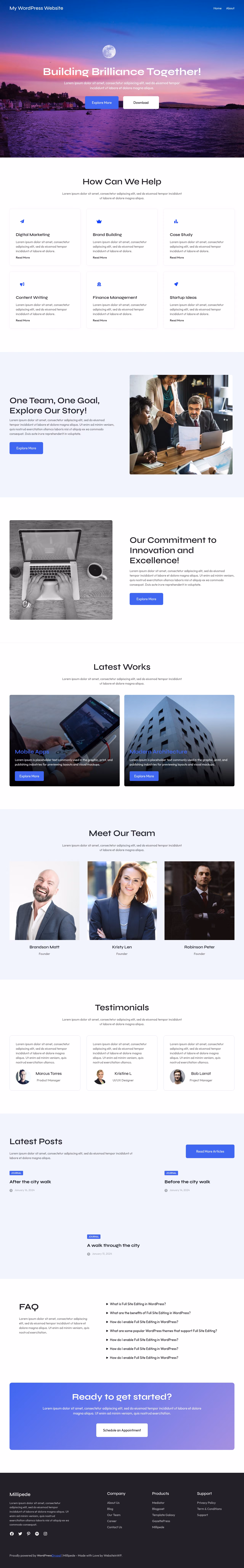 Millipede home page, Drupal conversion by WordPal