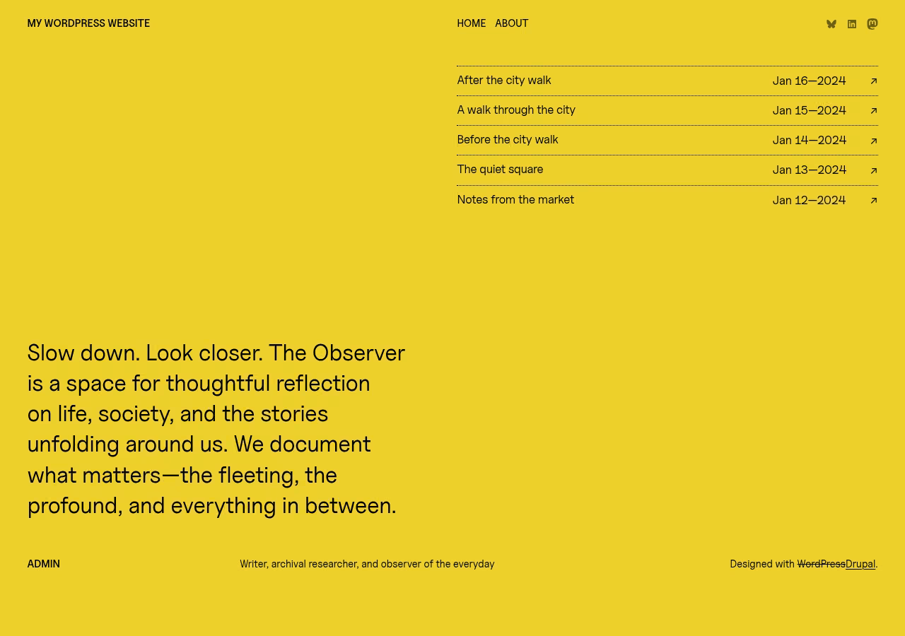 Observer home page, Drupal conversion by WordPal