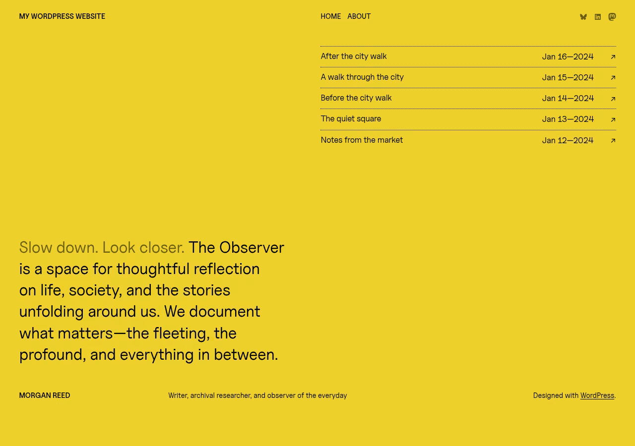 Observer home page, WordPress original