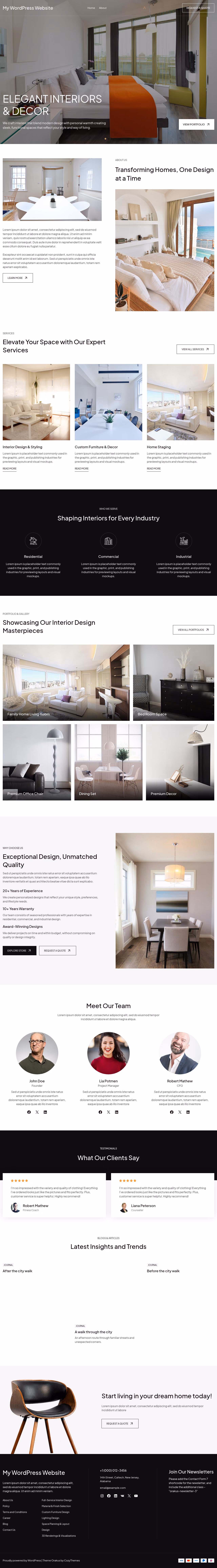 Orakus home page, WordPress original