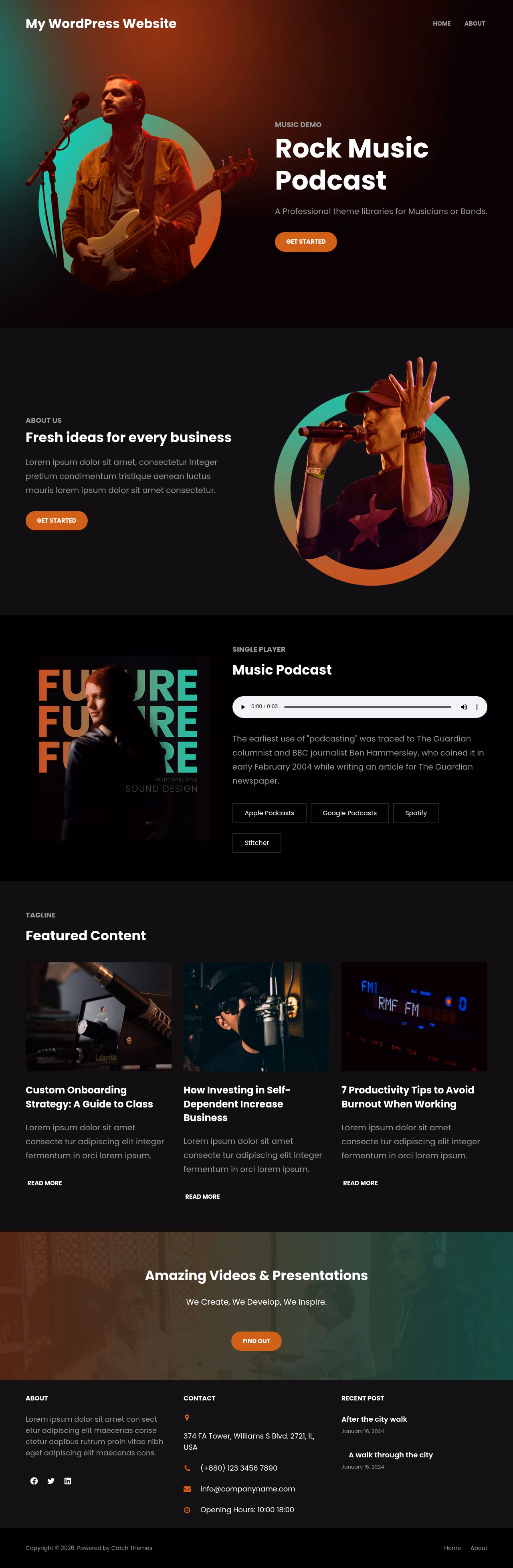 Pentatonic home page, WordPress original
