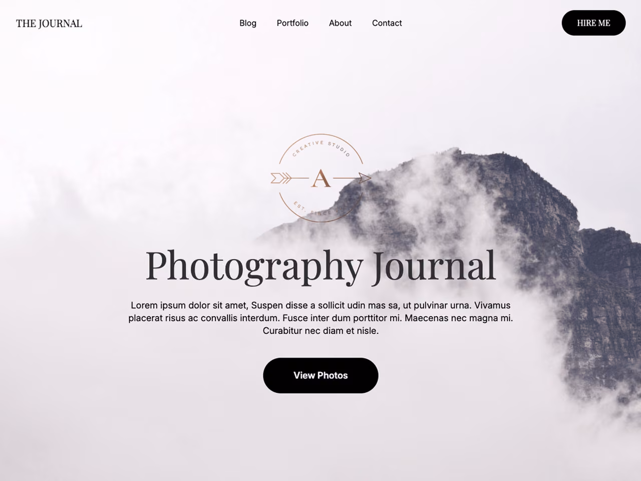 Photography Journal home page, WordPress original