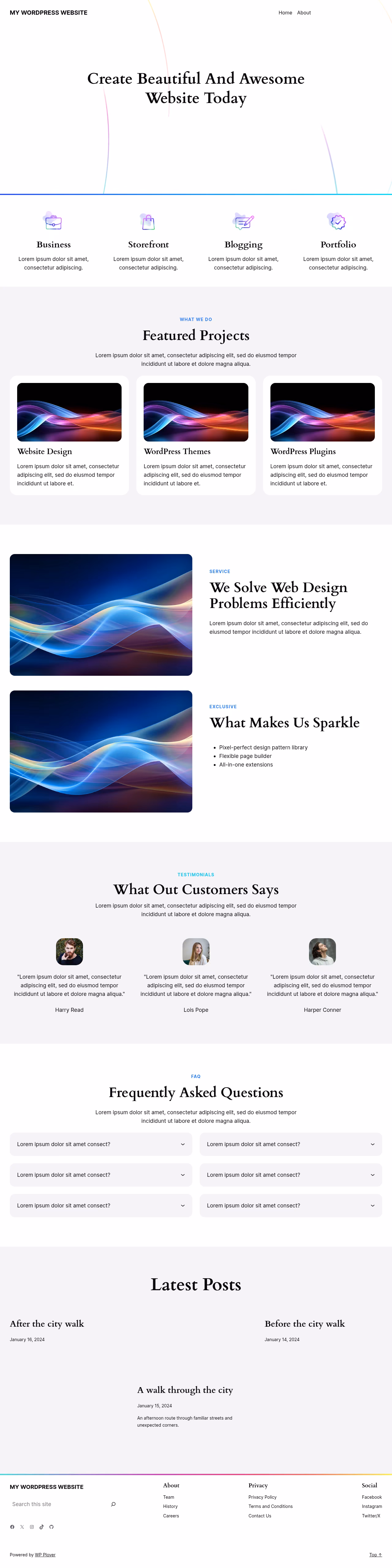 Plover home page, Drupal conversion by WordPal