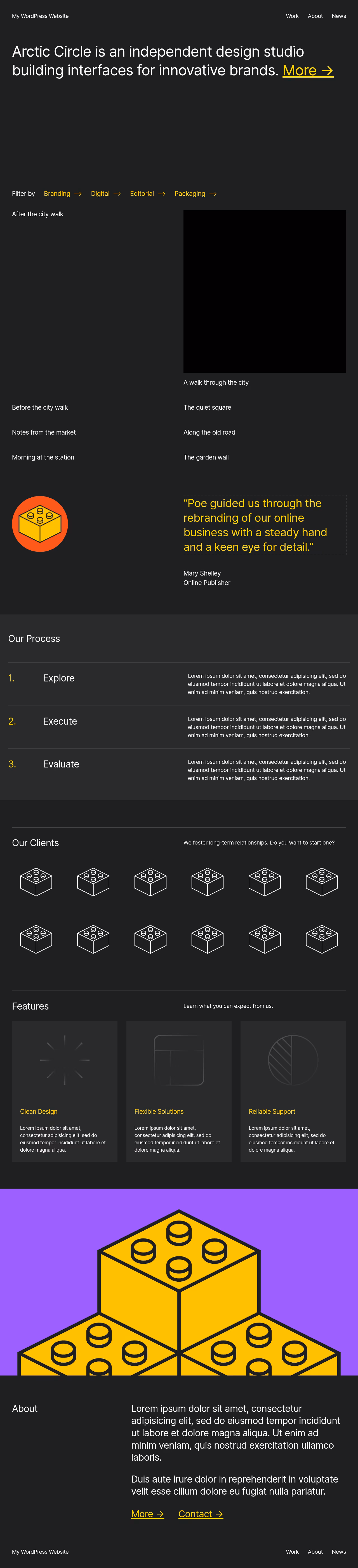 Poe home page, Drupal conversion by WordPal