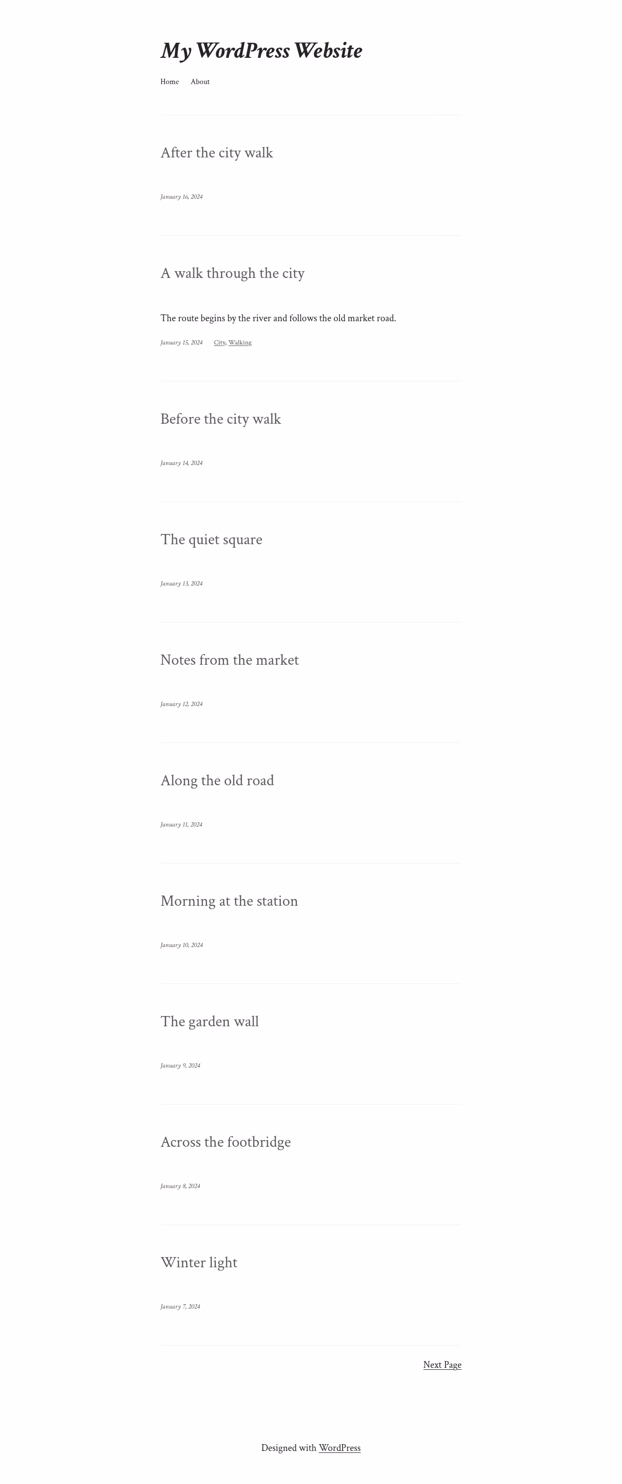 Poema home page, WordPress original