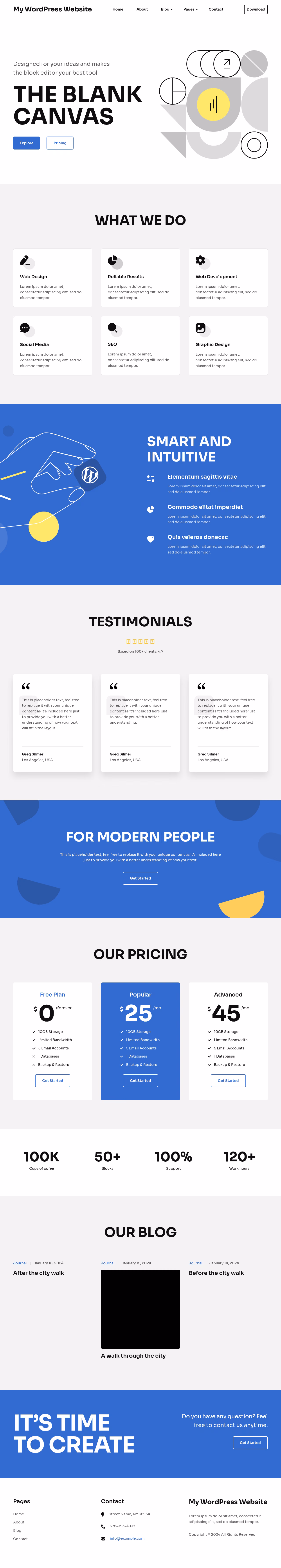 Prime FSE home page, WordPress original