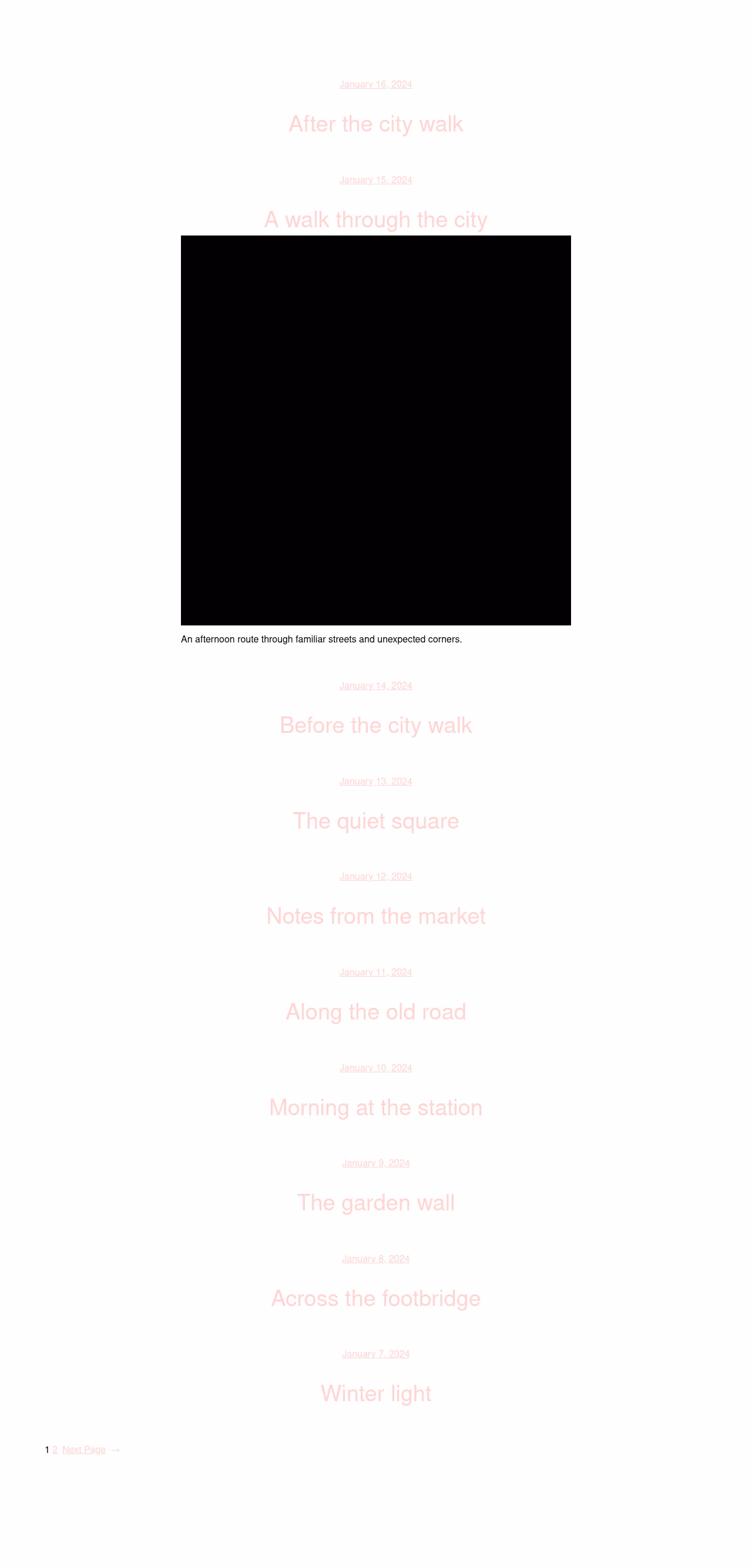 Quadrat home page, WordPress original
