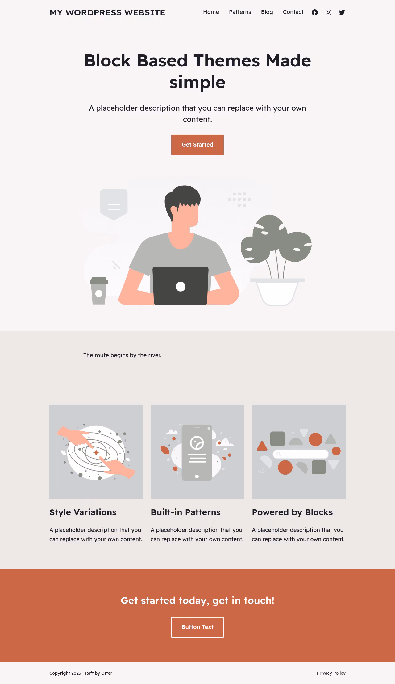Raft home page, Drupal conversion by WordPal