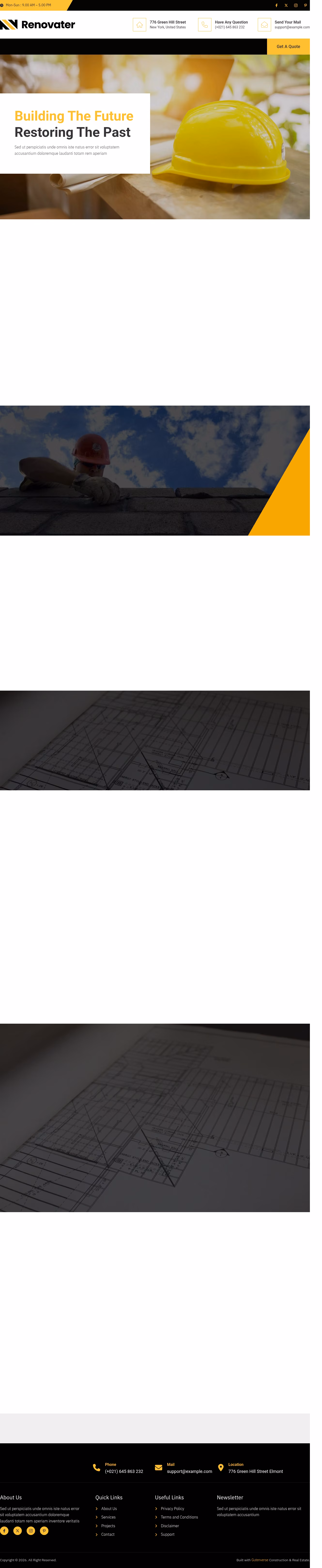 Renovater home page, WordPress original