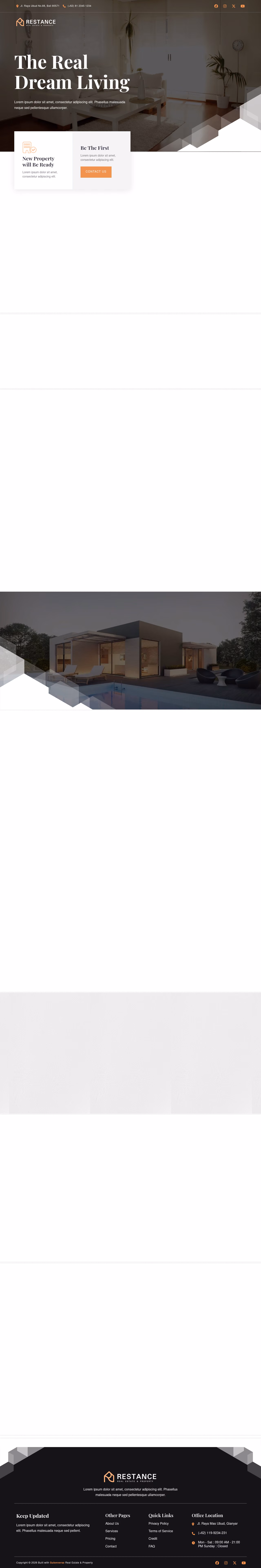 Restance home page, Drupal conversion by WordPal