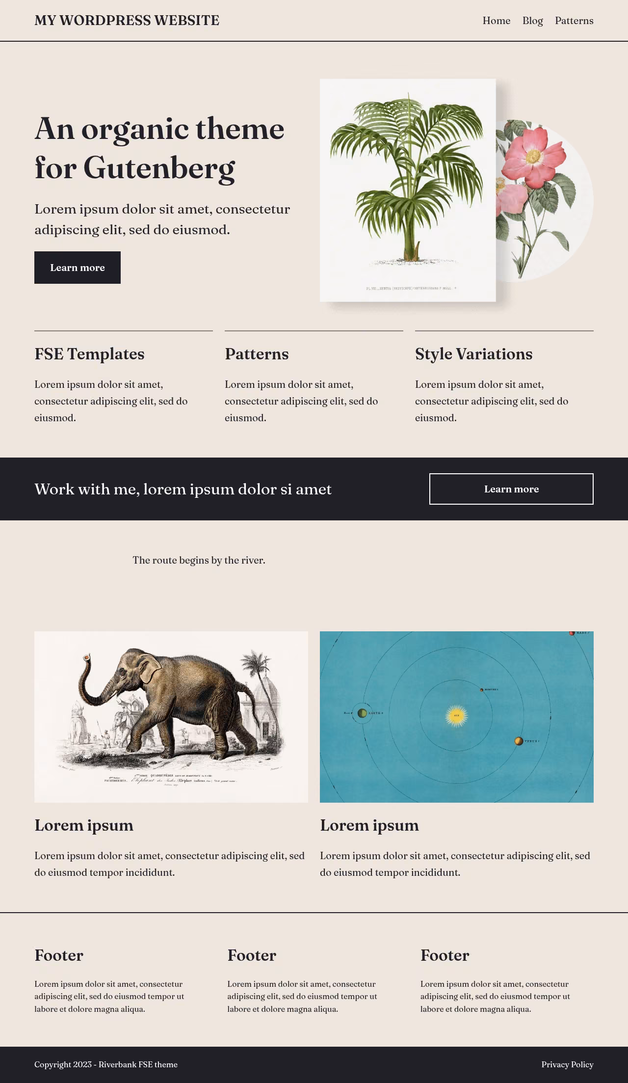 Riverbank home page, Drupal conversion by WordPal