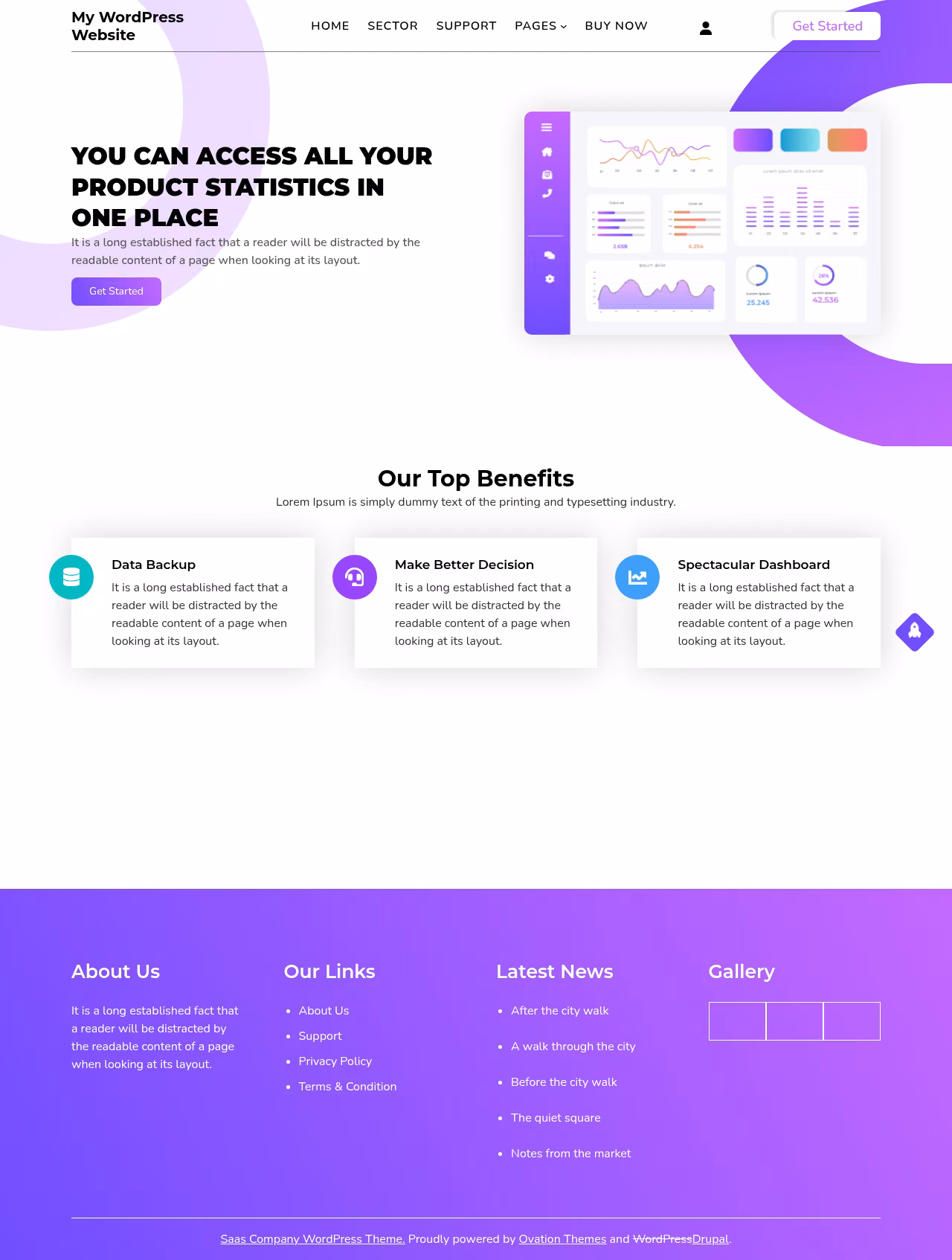 SAAS Company home page, Drupal conversion by WordPal