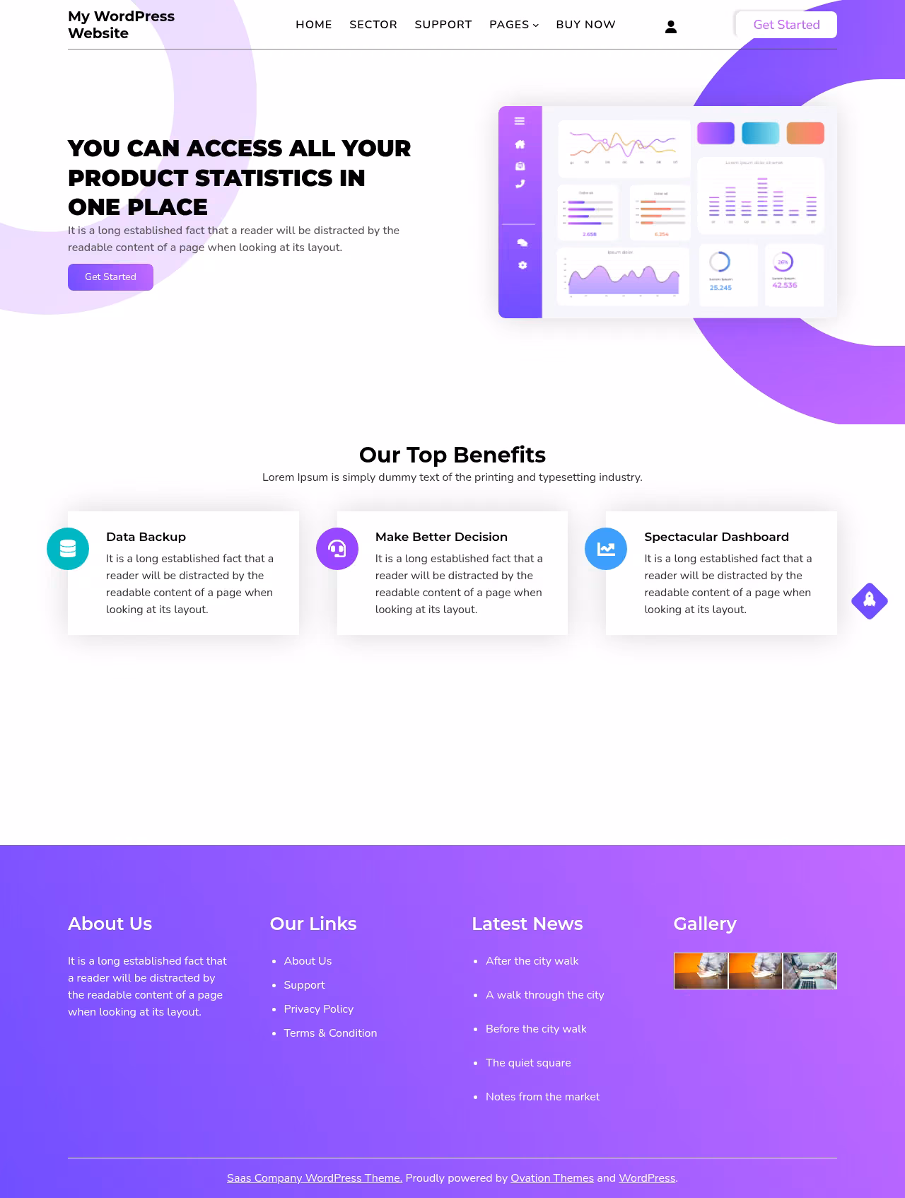 SAAS Company home page, WordPress original