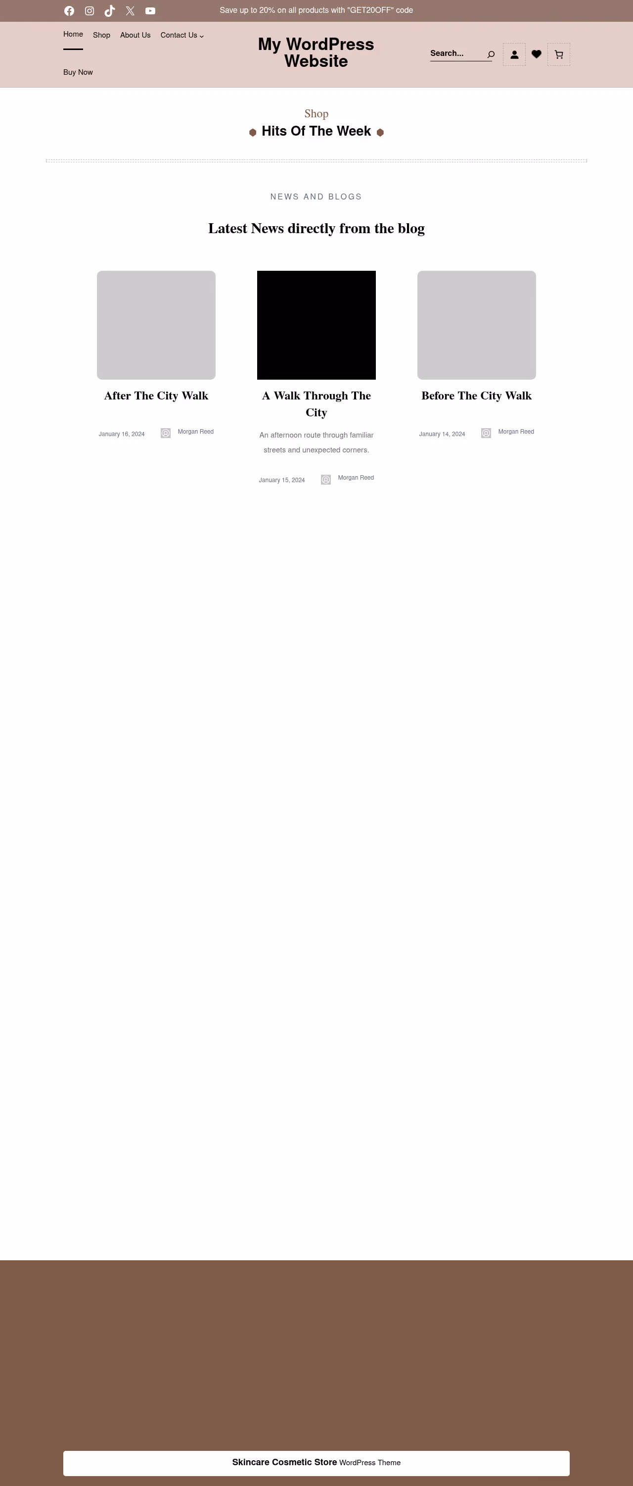 Skincare Cosmetic Store home page, Drupal conversion by WordPal