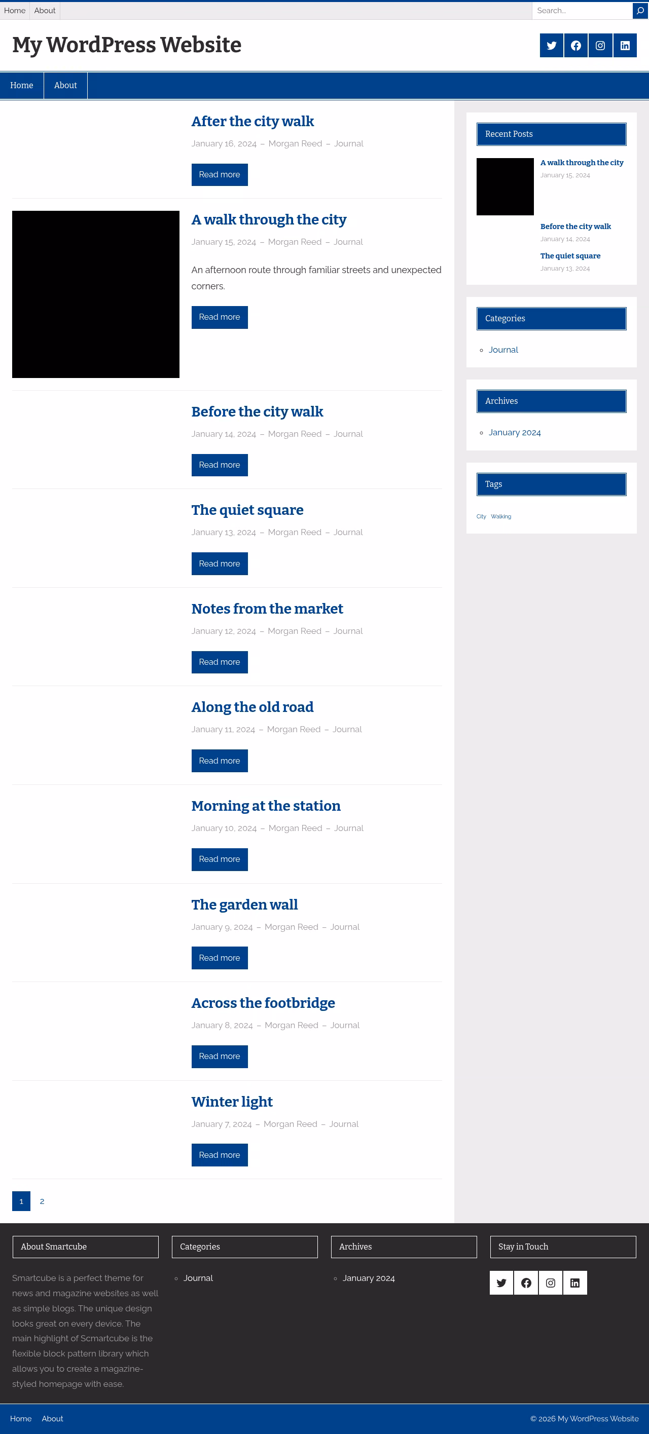 Smartcube home page, WordPress original