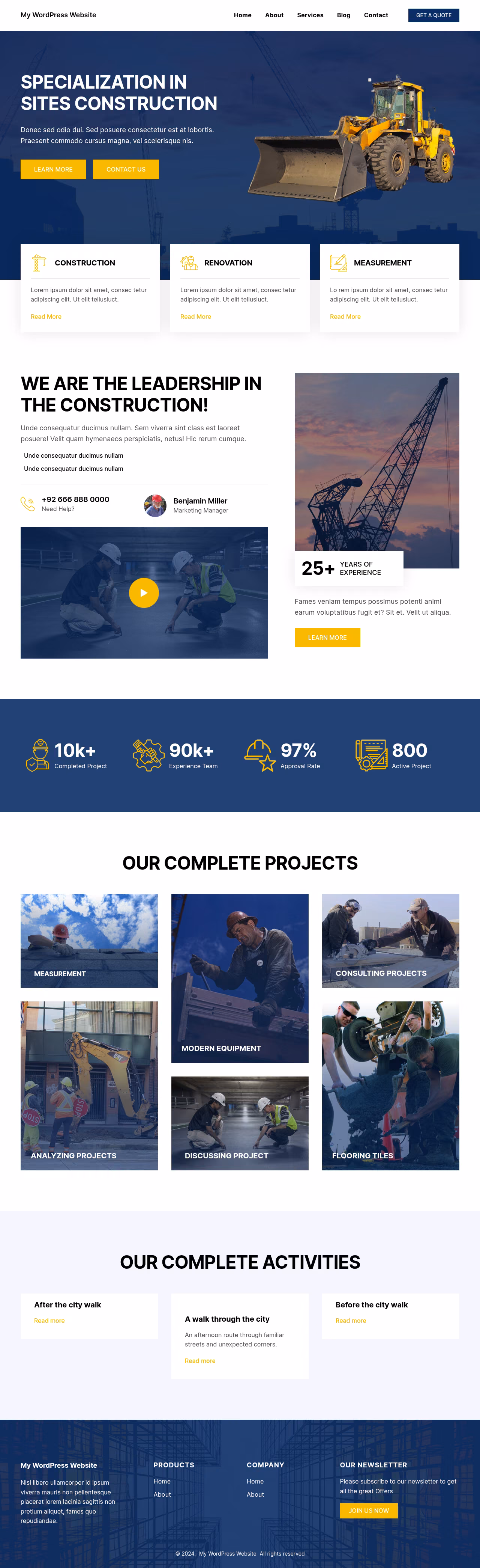 Spike Construction home page, Drupal conversion by WordPal
