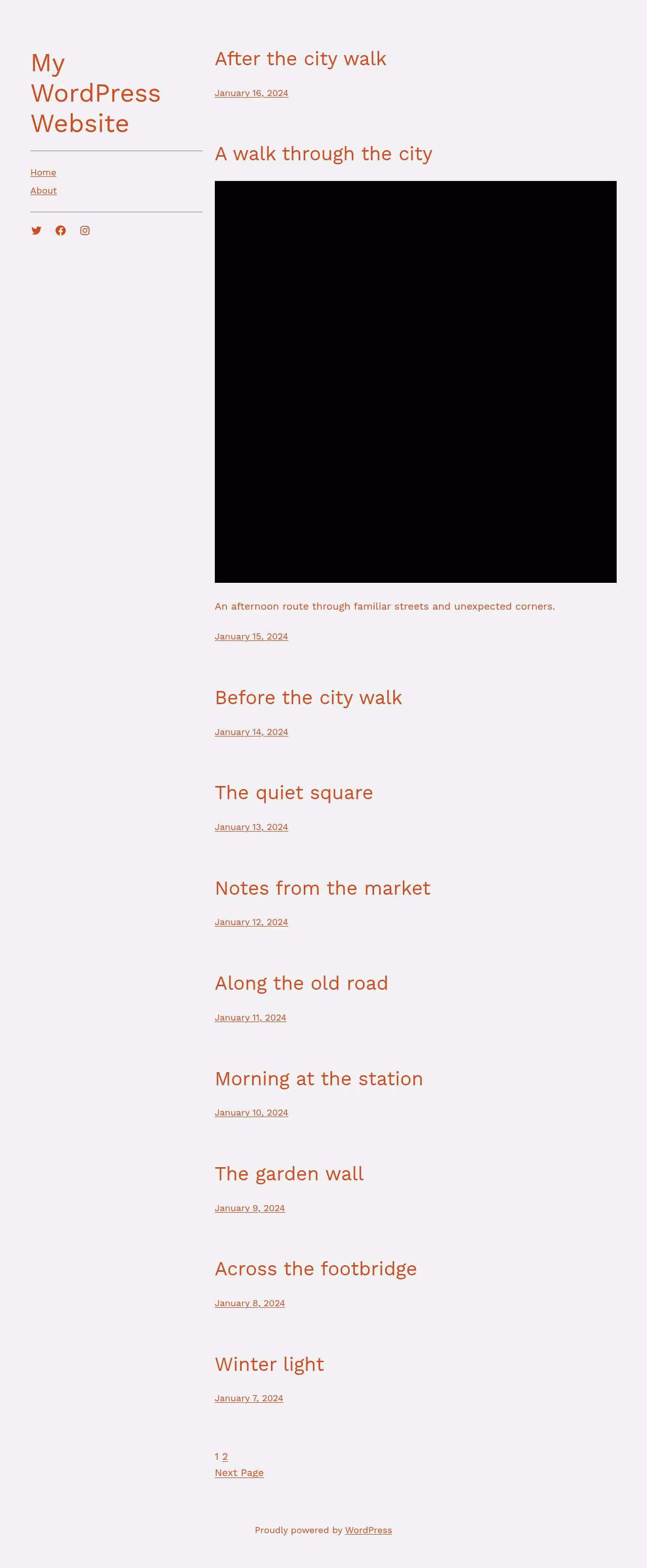 Stewart home page, WordPress original
