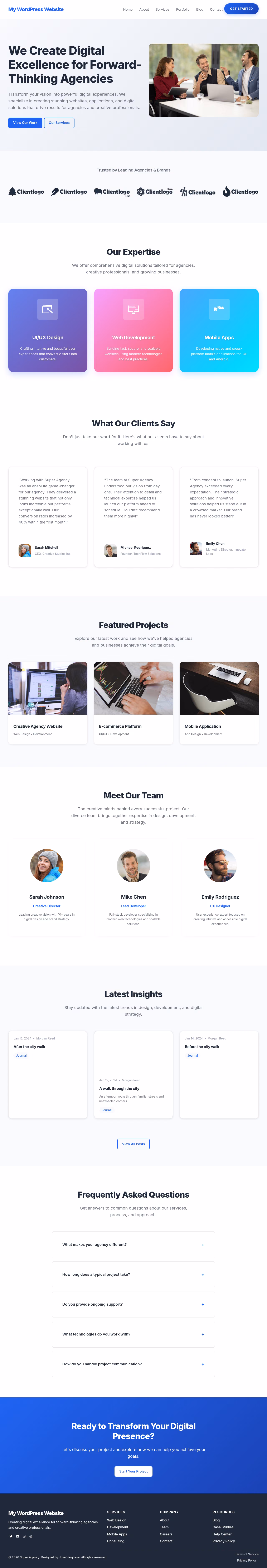 Super Agency home page, Drupal conversion by WordPal