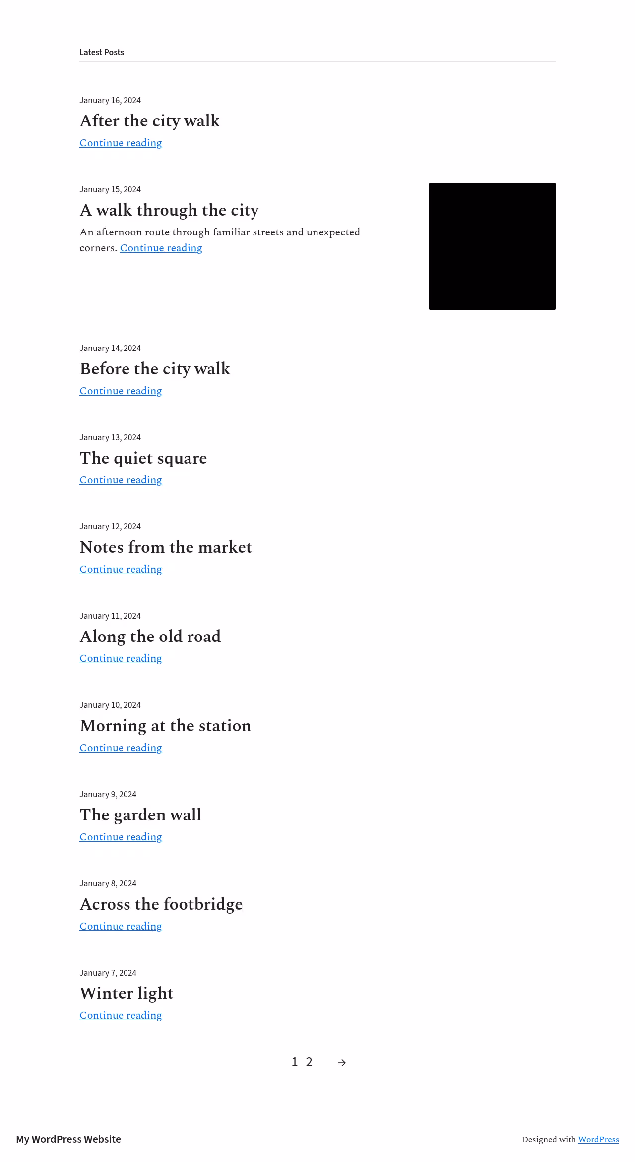 Tronar home page, WordPress original