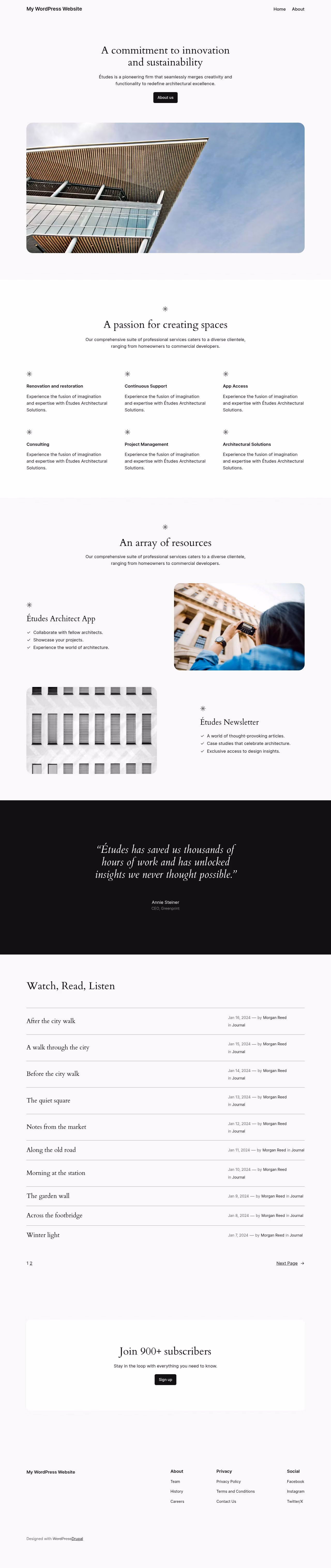 Twenty Twenty-Four home page, Drupal conversion by WordPal