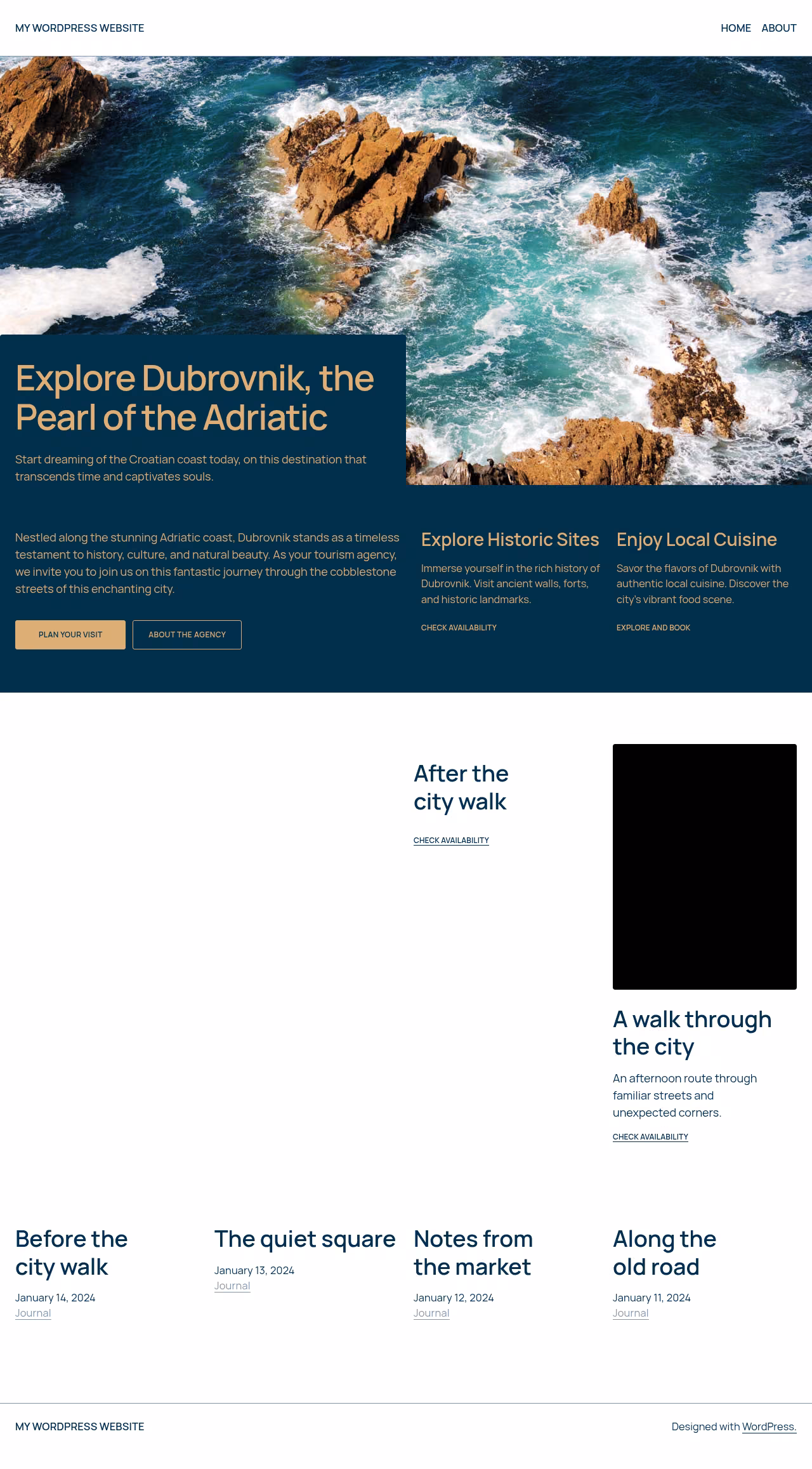 Urbem home page, WordPress original
