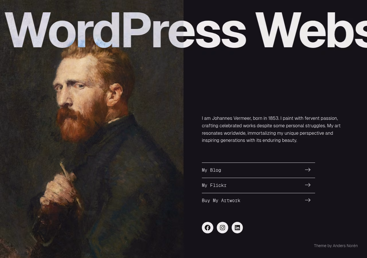 Vermeer home page, Drupal conversion by WordPal