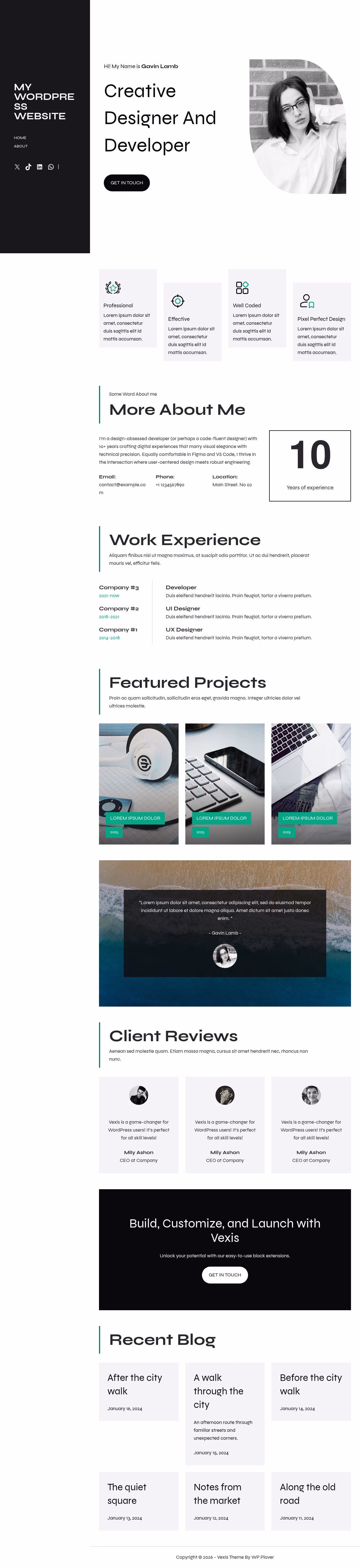 Vexis home page, Drupal conversion by WordPal
