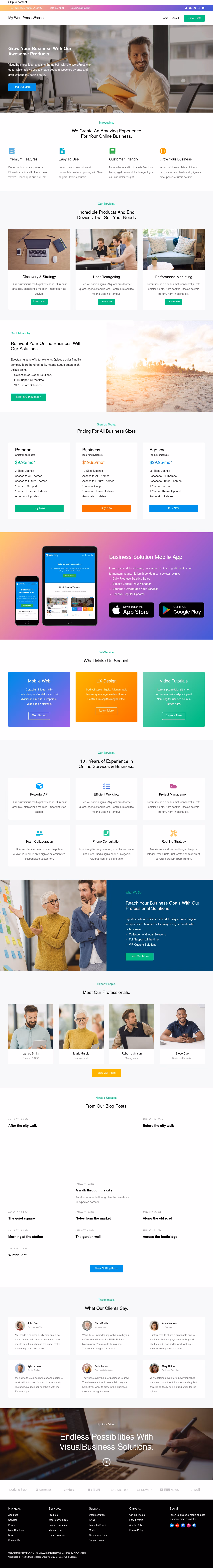VisualBusiness home page, Drupal conversion by WordPal