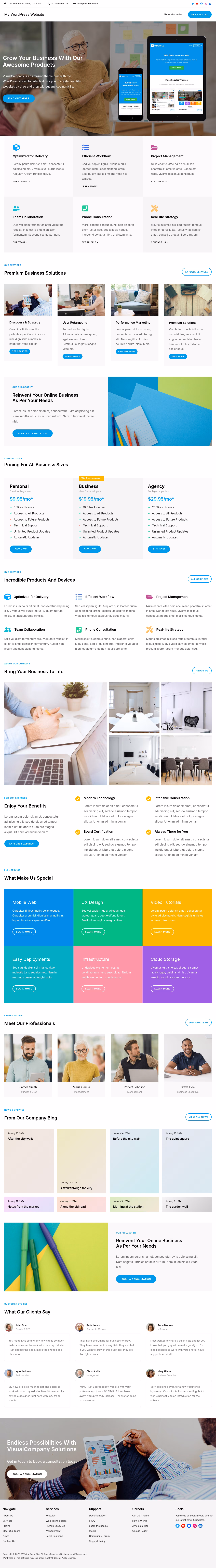 VisualCompany home page, WordPress original